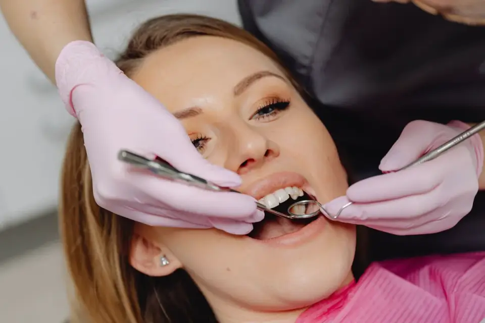 A veterinarian checking a dog&#x27;s gums during a hydration exam