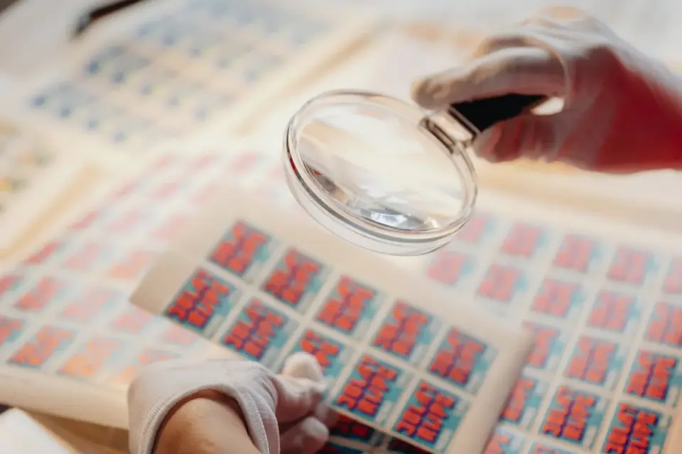 Close-up of a dog supplement label being examined