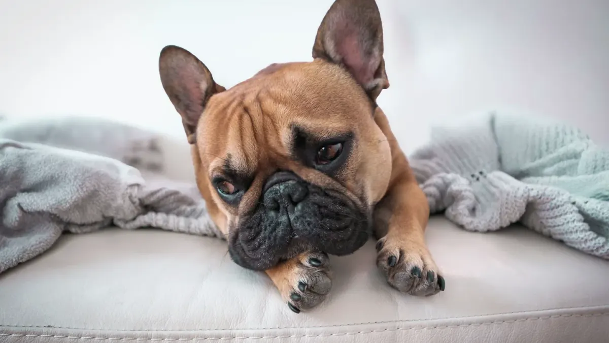 Dog resting at home