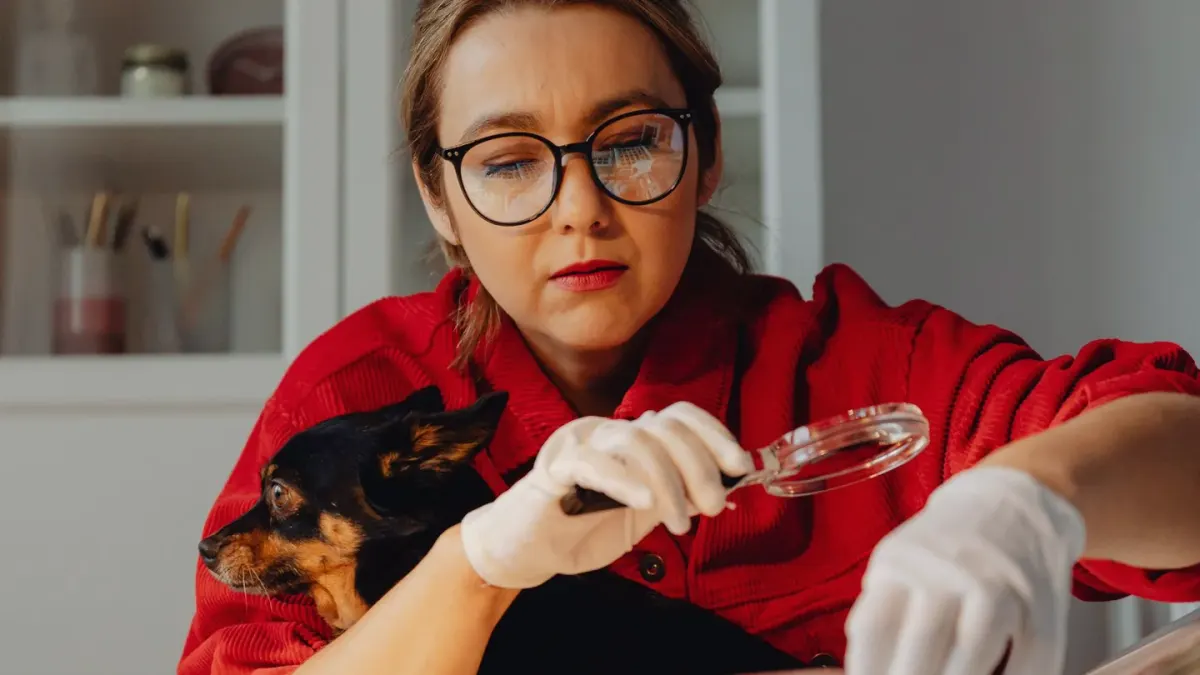 Owner helping a senior dog